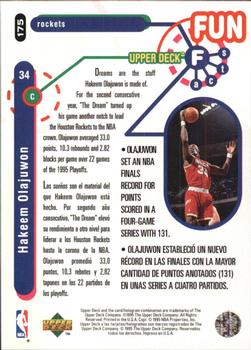 1995-96 Collector's Choice Spanish I #175 Hakeem Olajuwon Back