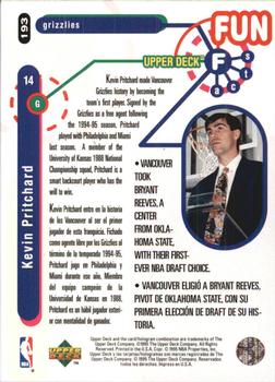 1995-96 Collector's Choice Spanish I #193 Kevin Pritchard Back