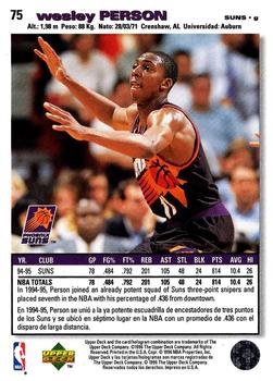 1995-96 Collector's Choice Spanish II #75 Wesley Person Back