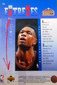 1995-96 Collector's Choice Portuguese II - NBA Extremes #E6 Dikembe Mutombo Back