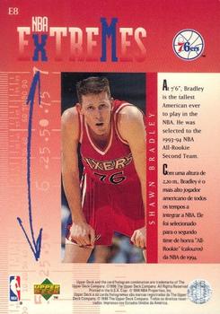 1995-96 Collector's Choice Portuguese II - NBA Extremes #E8 Shawn Bradley Back