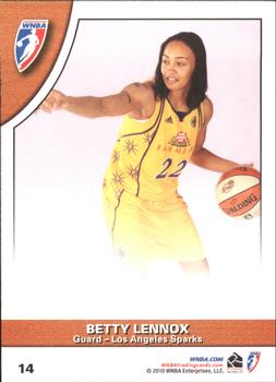 2010 Rittenhouse WNBA #14 DeLisha Milton-Jones / Betty Lennox Back