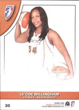 2010 Rittenhouse WNBA #30 Camille Little / Le'coe Willingham Back