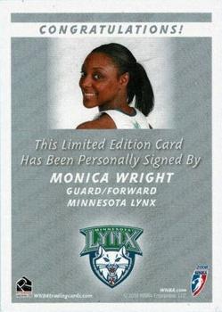2010 Rittenhouse WNBA - Autographs #NNO Monica Wright Back