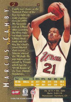 1996 Score Board Autographed #2 Marcus Camby Back