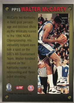 1996 Score Board Autographed - Pure Performance #PP15 Walter McCarty Back