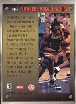 1996 Score Board Autographed - Pure Performance Gold #PP3 Shareef Abdur-Rahim Back