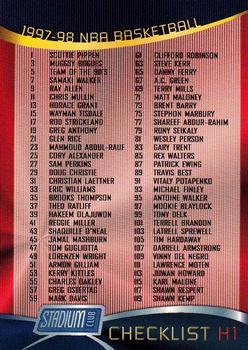 1997-98 Stadium Club - Checklists Hobby #H1 Series 1 Odd Checklist: 1-239 (Odd Only) Front