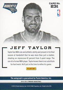 2012-13 Panini Threads #231 Jeff Taylor Back