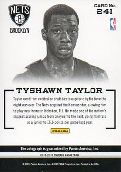 2012-13 Panini Threads #241 Tyshawn Taylor Back