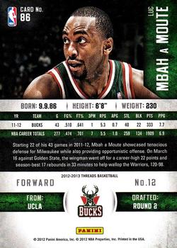 2012-13 Panini Threads #86 Luc Richard Mbah a Moute Back