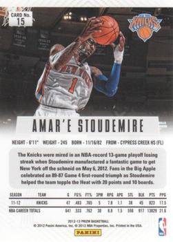 2012-13 Panini Prizm #15 Amare Stoudemire Back