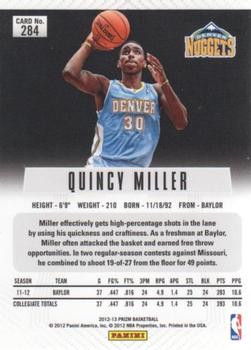 2012-13 Panini Prizm #284 Quincy Miller Back