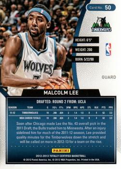 2012-13 Panini Totally Certified #50 Malcolm Lee Back