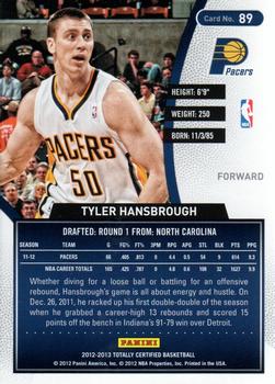 2012-13 Panini Totally Certified #89 Tyler Hansbrough Back