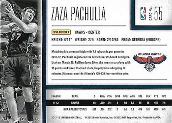 2012-13 Panini Limited #55 Zaza Pachulia Back