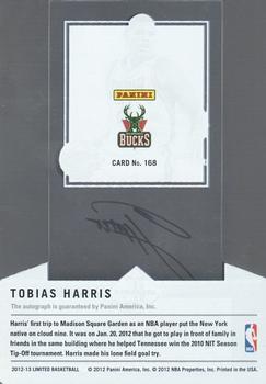 2012-13 Panini Limited #168 Tobias Harris Back