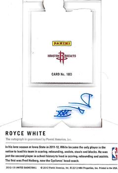 2012-13 Panini Limited #180 Royce White Back