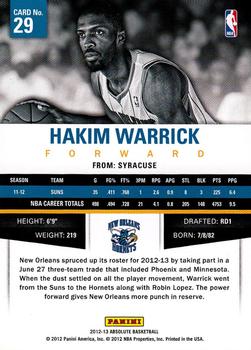 2012-13 Panini Absolute #29 Hakim Warrick Back