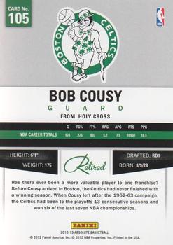 2012-13 Panini Absolute #105 Bob Cousy Back