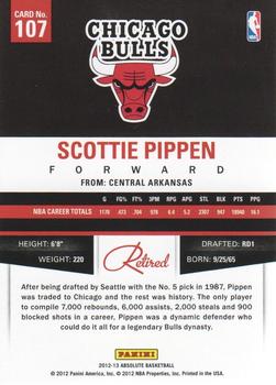 2012-13 Panini Absolute #107 Scottie Pippen Back