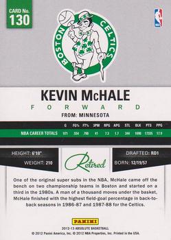 2012-13 Panini Absolute #130 Kevin McHale Back