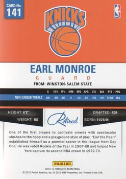 2012-13 Panini Absolute #141 Earl Monroe Back