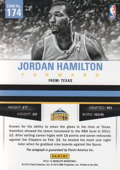 2012-13 Panini Absolute #174 Jordan Hamilton Back