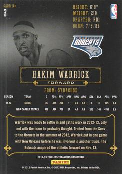 2012-13 Panini Timeless Treasures #3 Hakim Warrick Back