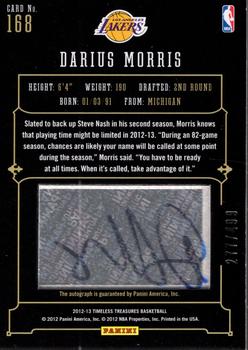 2012-13 Panini Timeless Treasures #168 Darius Morris Back