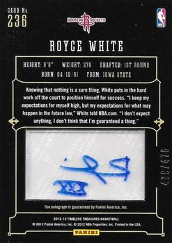 2012-13 Panini Timeless Treasures #236 Royce White Back