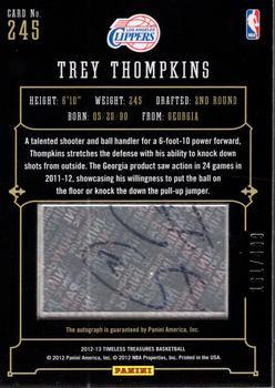 2012-13 Panini Timeless Treasures #245 Trey Thompkins Back