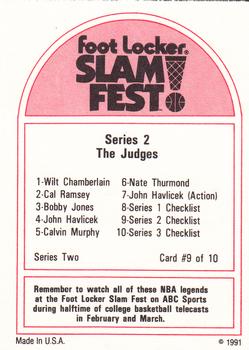 1991 Foot Locker Slam Fest #9 The Judges - Series 2 Checklist Back