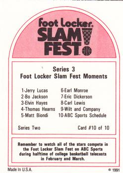 1991 Foot Locker Slam Fest #10 Foot Locker Slam Fest Moments - Series 3 Checklist Back