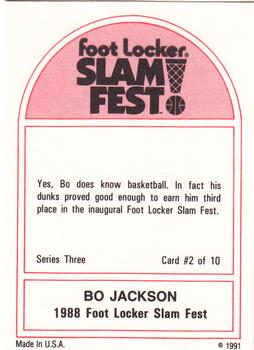 1991 Foot Locker Slam Fest #2 Bo Jackson Back