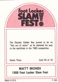 1991 Foot Locker Slam Fest #5 Matt Biondi Back