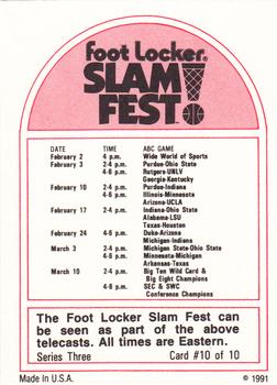 1991 Foot Locker Slam Fest #10 Foot Locker Slam Fest TV Schedule Back