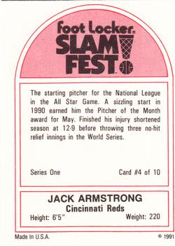 1991 Foot Locker Slam Fest #4 Jack Armstrong Back