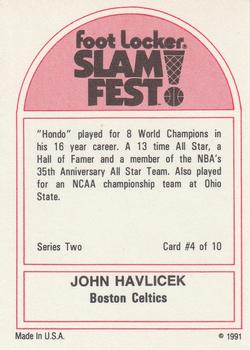 1991 Foot Locker Slam Fest #4 John Havlicek Back