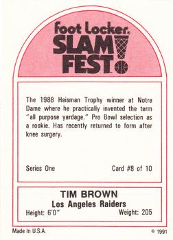 1991 Foot Locker Slam Fest #8 Tim Brown Back
