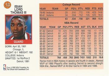 1991-92 Hoops McDonald's #13 Isiah Thomas Back
