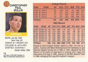 1991-92 Hoops McDonald's #15 Chris Mullin Back