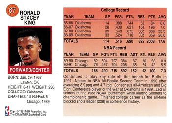 1991-92 Hoops McDonald's #67 Stacey King Back