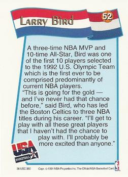 1991-92 Hoops McDonald's #52 Larry Bird Back