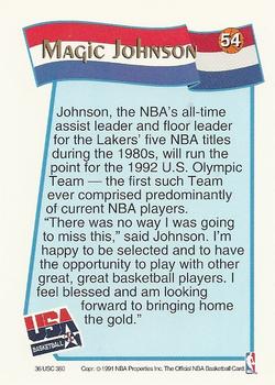 1991-92 Hoops McDonald's #54 Magic Johnson Back