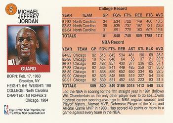 1991-92 Hoops McDonald's #5 Michael Jordan Back