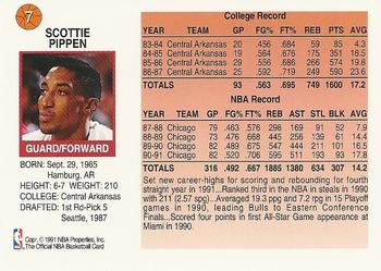1991-92 Hoops McDonald's #7 Scottie Pippen Back