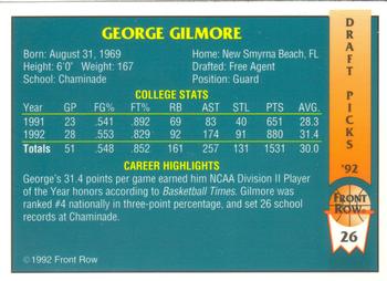 1992 Front Row Draft Picks #26 George Gilmore Back
