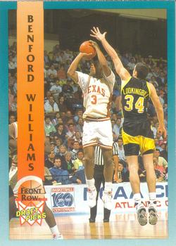 1992 Front Row Draft Picks #73 Benford Williams Front