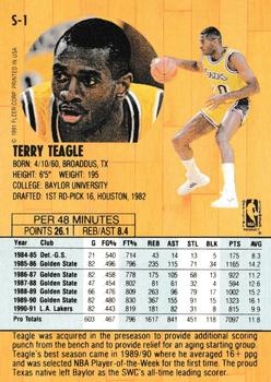 1991-92 Fleer Tony's Pizza #S-1 Terry Teagle Back